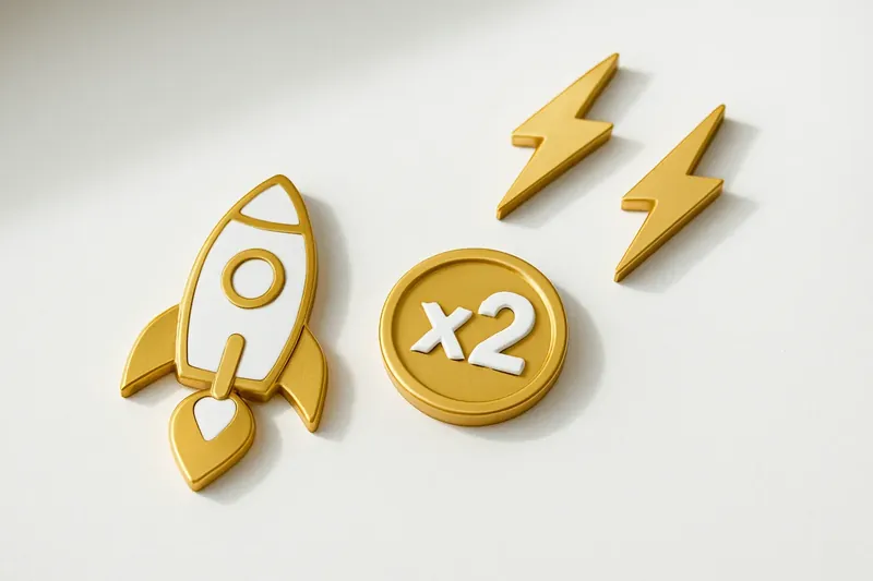 Gold and white instant game icons on clean white surface